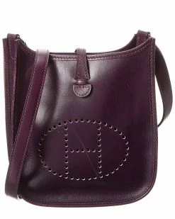 Hermès Purple Box Calf Leather Evelyne I TPM (Authentic Pre-Owned) Women Crossbody Bags