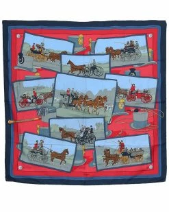 Hermès "Attelages," Silk Scarf (Authentic Pre-Owned) Women Scarves & Wraps