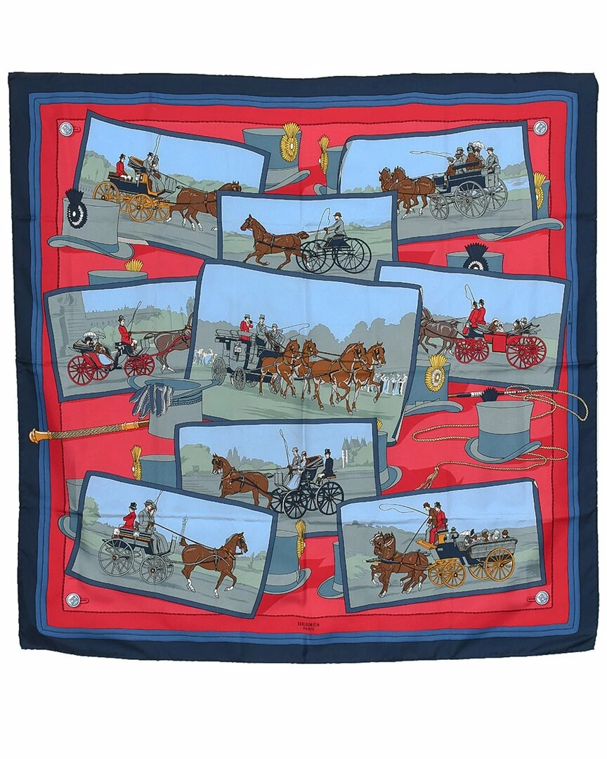 Hermès "Attelages," Silk Scarf (Authentic Pre-Owned) Women Scarves & Wraps