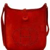 Hermès Limited Edition Rouge Suede Evelyne TPM (Authentic Pre-Owned) Women Crossbody Bags