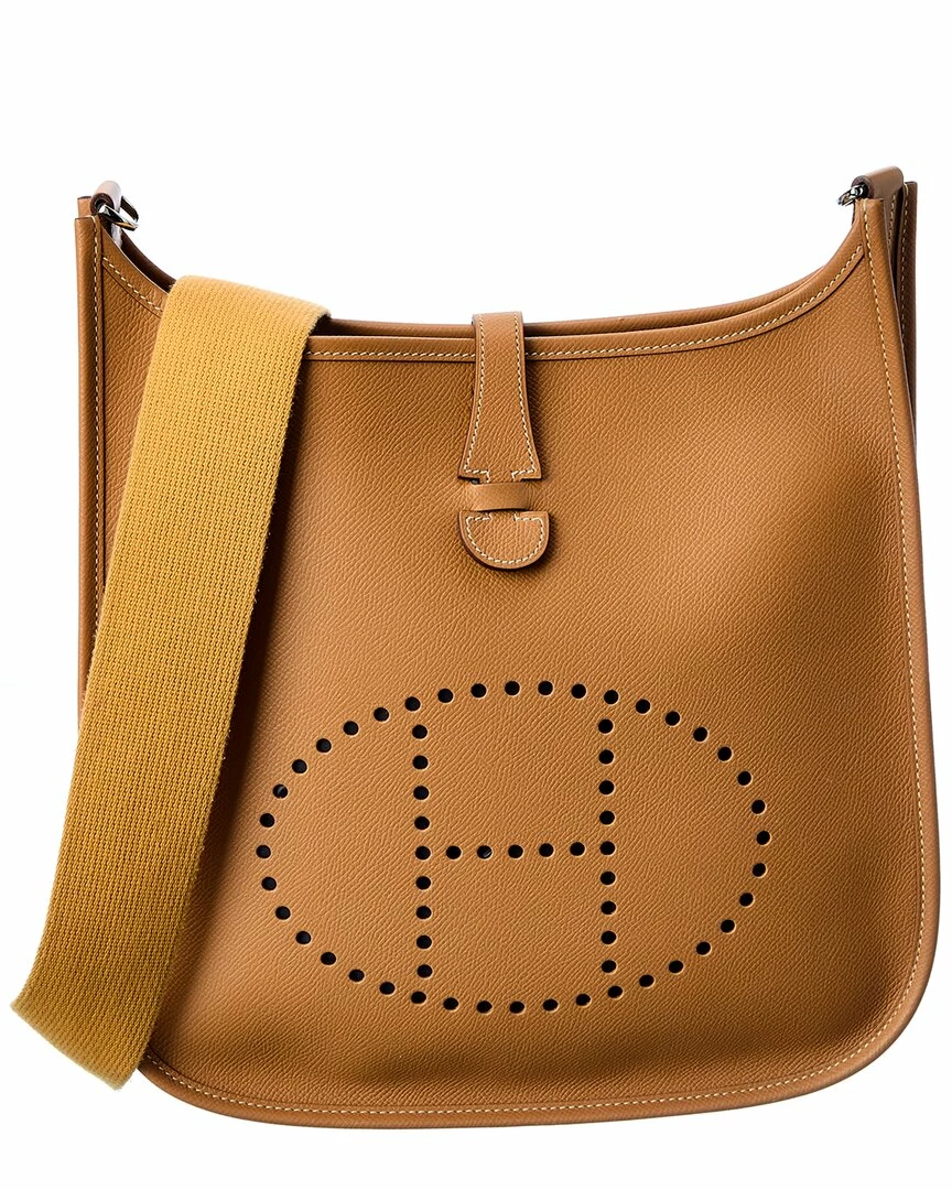 Hermès Brown Clemence Leather Evelyne II PM (Authentic Pre-Owned) Women Crossbody Bags 3 Hermès Brown Clemence Leather Evelyne II PM (Authentic Pre-Owned) Women Crossbody Bags