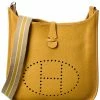 Hermès Yellow Clemence Leather Evelyne II PM (Authentic Pre-Owned) Women Crossbody Bags