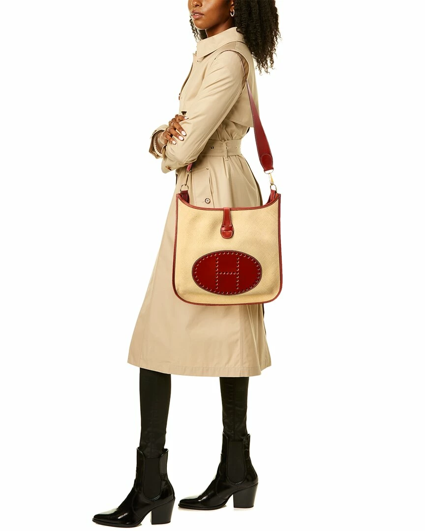 Hermès Red Canvas Evelyne I GM (Authentic Pre-Owned) Women Crossbody Bags - Image 5