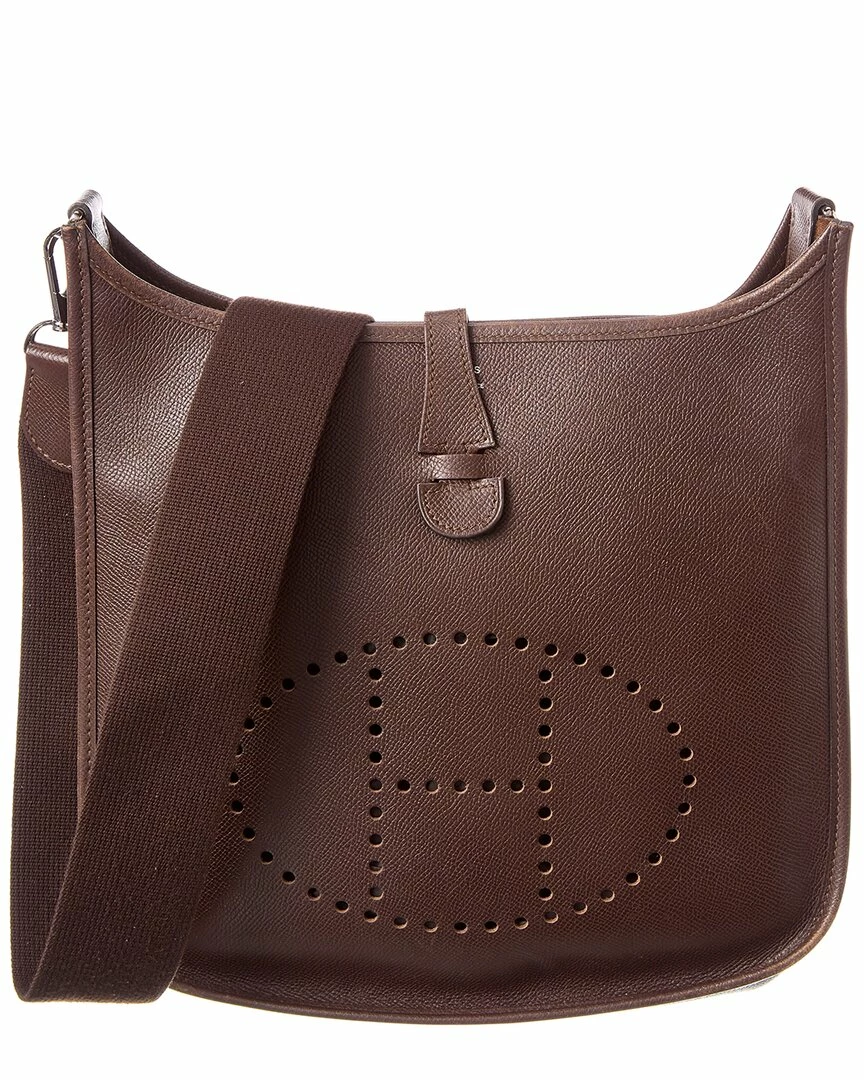 Hermès Dark Brown Calf Leather Evelyne II PM (Authentic Pre-Owned) Women Crossbody Bags 3 Hermès Dark Brown Calf Leather Evelyne II PM (Authentic Pre-Owned) Women Crossbody Bags