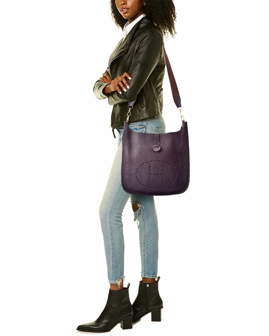 Hermès Raisin Togo Leather Evelyne I GM (Authentic Pre-Owned) Women Crossbody Bags 7 Hermès Raisin Togo Leather Evelyne I GM (Authentic Pre-Owned) Women Crossbody Bags - Image 5