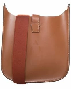 Hermès Brown Leather Evelyne Handbag (Authentic Pre-Owned) Women Shoulder Bags