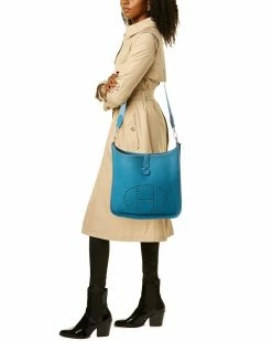 Hermès Blue Clemence Leather Evelyne II GM (Authentic Pre-Owned) Women Crossbody Bags 11 Hermès Blue Clemence Leather Evelyne II GM (Authentic Pre-Owned) Women Crossbody Bags -Hermès Shop 1111341777 RLLZ 5