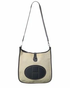 Hermès Beige Clemence Leather Evelyne II GM (Authentic Pre-Owned) Women Crossbody Bags