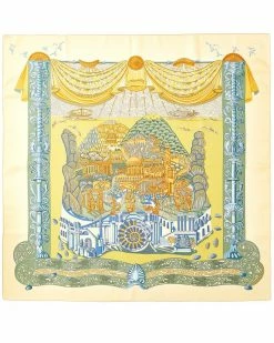 Hermès "L'atlantide," By Annie Faivre Silk Scarf (Authentic Pre-Owned) Women Scarves & Wraps