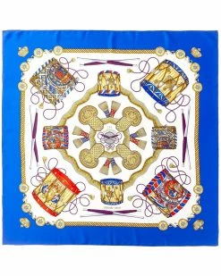 Hermès "Les Tambours," By Joachim Metz Silk Scarf (Authentic Pre-Owned) Women Scarves & Wraps