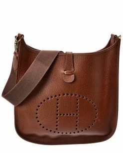 Hermès Brown Ardennes Leather Evelyne I GM (Authentic Pre-Owned) Women Crossbody Bags
