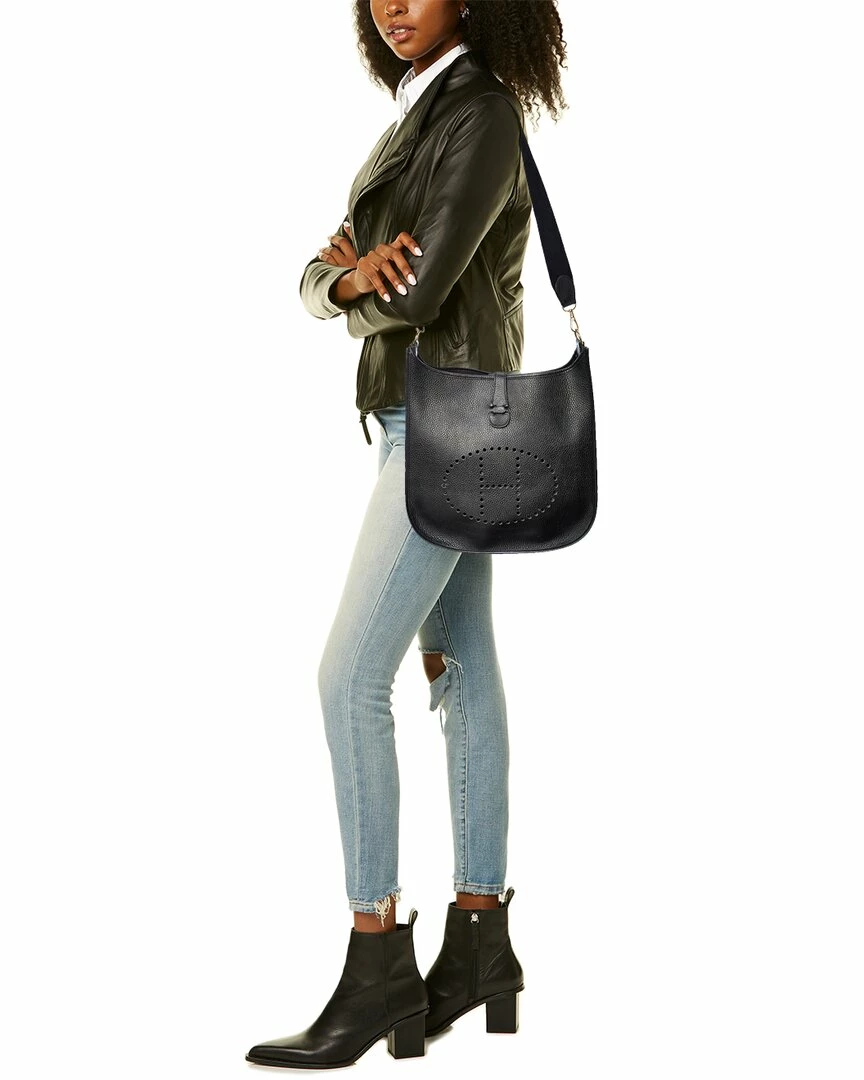 Hermès Black Clemence Leather Evelyne I PM (Authentic Pre-Owned) Women Crossbody Bags - Image 5