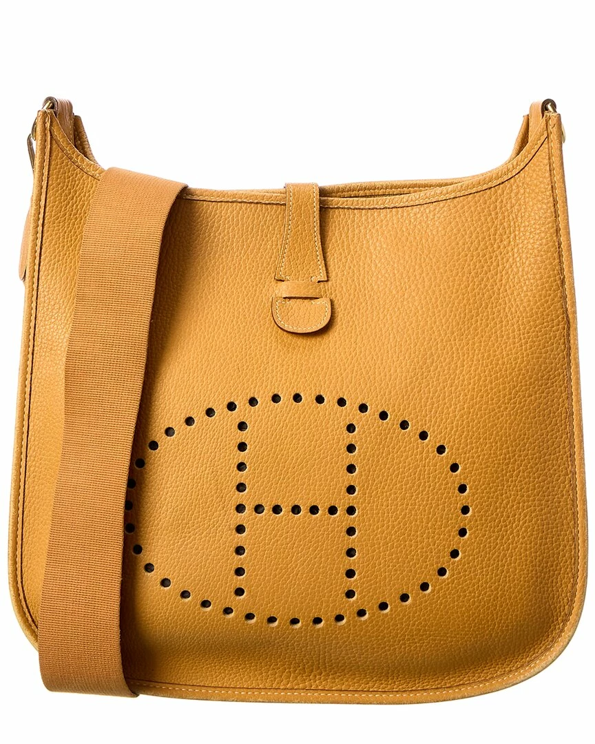 Hermès Brown Clemence Leather Evelyne I GM (Authentic Pre-Owned) Women Crossbody Bags