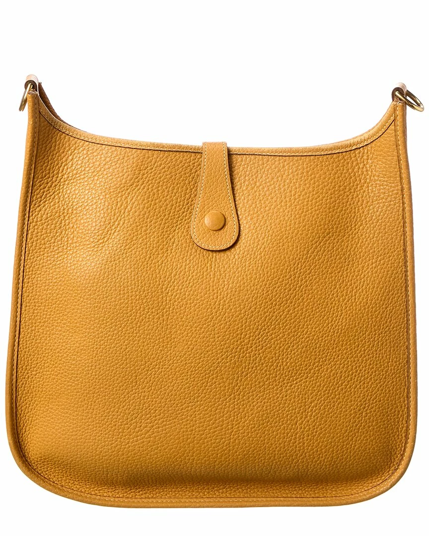 Hermès Brown Clemence Leather Evelyne I GM (Authentic Pre-Owned) Women Crossbody Bags - Image 2