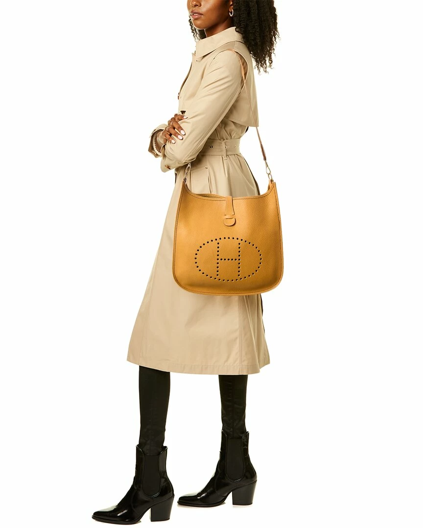 Hermès Brown Clemence Leather Evelyne I GM (Authentic Pre-Owned) Women Crossbody Bags - Image 5