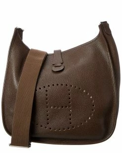 Hermès Brown Togo Leather Evelyne III PM (Authentic Pre-Owned) Women Crossbody Bags
