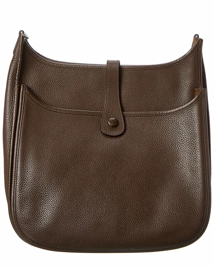 Hermès Brown Togo Leather Evelyne III PM (Authentic Pre-Owned) Women Crossbody Bags - Image 2
