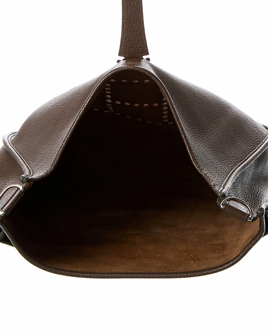 Hermès Brown Togo Leather Evelyne III PM (Authentic Pre-Owned) Women Crossbody Bags - Image 4