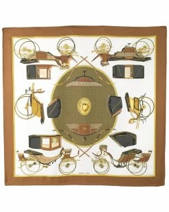 Hermès "Les Voitures A Tranformation," By Francoise De La Perriere Silk Scarf (Authentic Pre-Owned) Women Scarves & Wraps