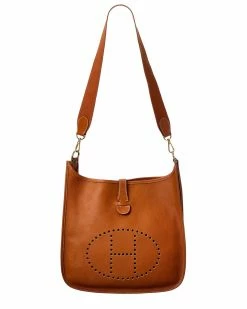 Hermès Brown Epsom Leather Evelyne I GM (Authentic Pre-Owned) Women Crossbody Bags