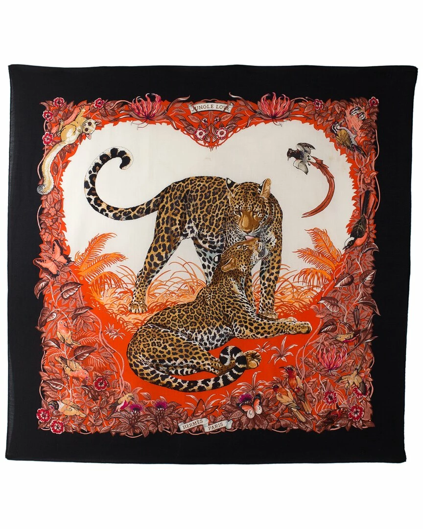 Hermès "Jungle Love," Cashmere Scarf (Authentic Pre-Owned) Women Scarves & Wraps 3 Hermès "Jungle Love," Cashmere Scarf (Authentic Pre-Owned) Women Scarves & Wraps