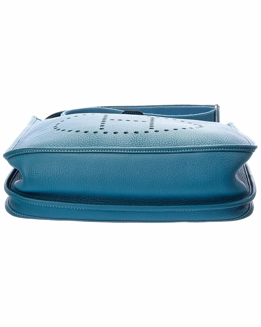 Hermès Blue Clemence Leather Evelyne III GM (Authentic Pre-Owned) Women Shoulder Bags - Image 3