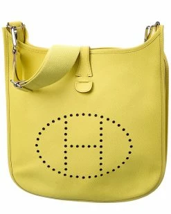 Hermès Yellow Epsom Leather Evelyne III PM (Authentic Pre-Owned) Women Crossbody Bags
