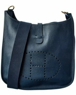 Hermès Blue Epsom Leather Evelyne I PM (Authentic Pre-Owned) Women Crossbody Bags