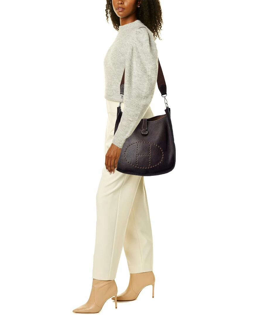 Hermès Brown Clemence Leather Evelyne I GM (Authentic Pre-Owned) Women Crossbody Bags - Image 5