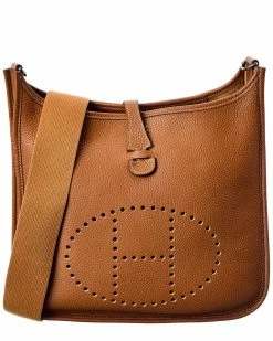 Hermès Brown Clemence Leather Evelyne I GM (Authentic Pre-Owned) Women Shoulder Bags