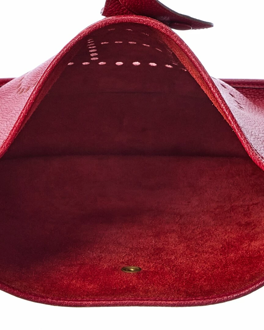 Hermès Red Clemence Leather Evelyne I GM (Authentic Pre-Owned) Women Crossbody Bags - Image 4