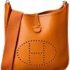 Hermès Orange Clemence Leather Evelyne II (Authentic Pre-Owned) Women Crossbody Bags