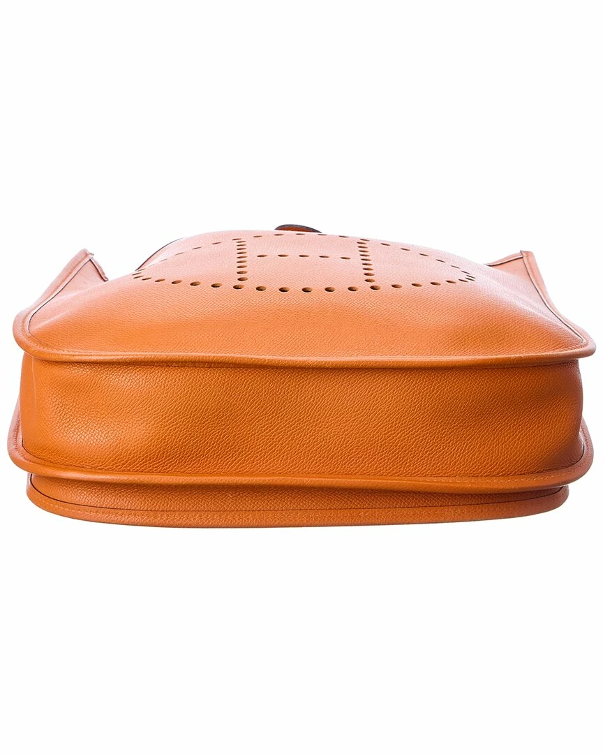 Hermès Orange Clemence Leather Evelyne II (Authentic Pre-Owned) Women Crossbody Bags - Image 3