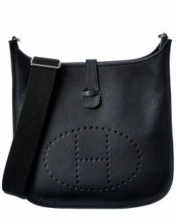 Hermès Black Taurillon Leather Evelyne III GM (Authentic Pre-Owned) Women Crossbody Bags