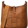 Hermès Brown Clemence Leather Evelyne II GM (Authentic Pre-Owned) Women Crossbody Bags