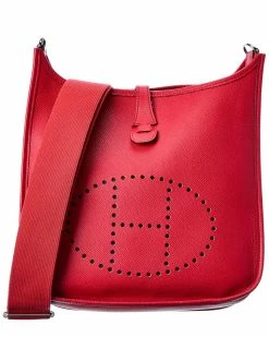 Hermès Red Epsom Leather Evelyne III PM (Authentic Pre-Owned) Women Shoulder Bags