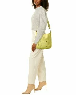 Hermès Chartreuse Clemence Leather Evelyne III PM (Authentic Pre-Owned) Women Crossbody Bags 11 Hermès Chartreuse Clemence Leather Evelyne III PM (Authentic Pre-Owned) Women Crossbody Bags -Hermès Shop 1111478579 RLLZ 5