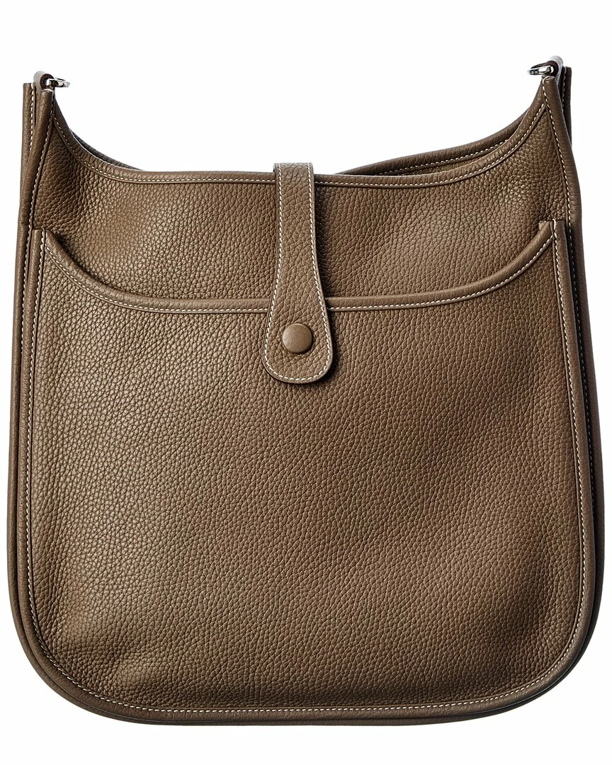 Hermès Neutral Clemence Leather Evelyne III (Authentic Pre-Owned) Women Crossbody Bags - Image 2