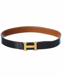 Hermès H Leather Belt, Size 85 (Authentic Pre-Owned) Women Belts