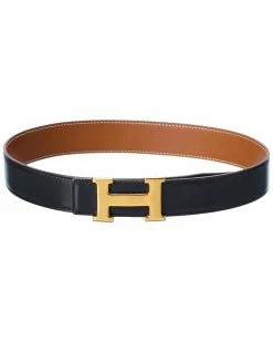 Hermès H Leather Belt, Size 65 (Authentic Pre-Owned) Women Belts