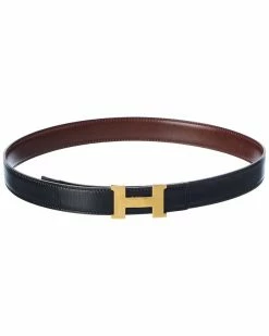 Hermès H Leather Belt, Size 70 (Authentic Pre-Owned) Women Belts