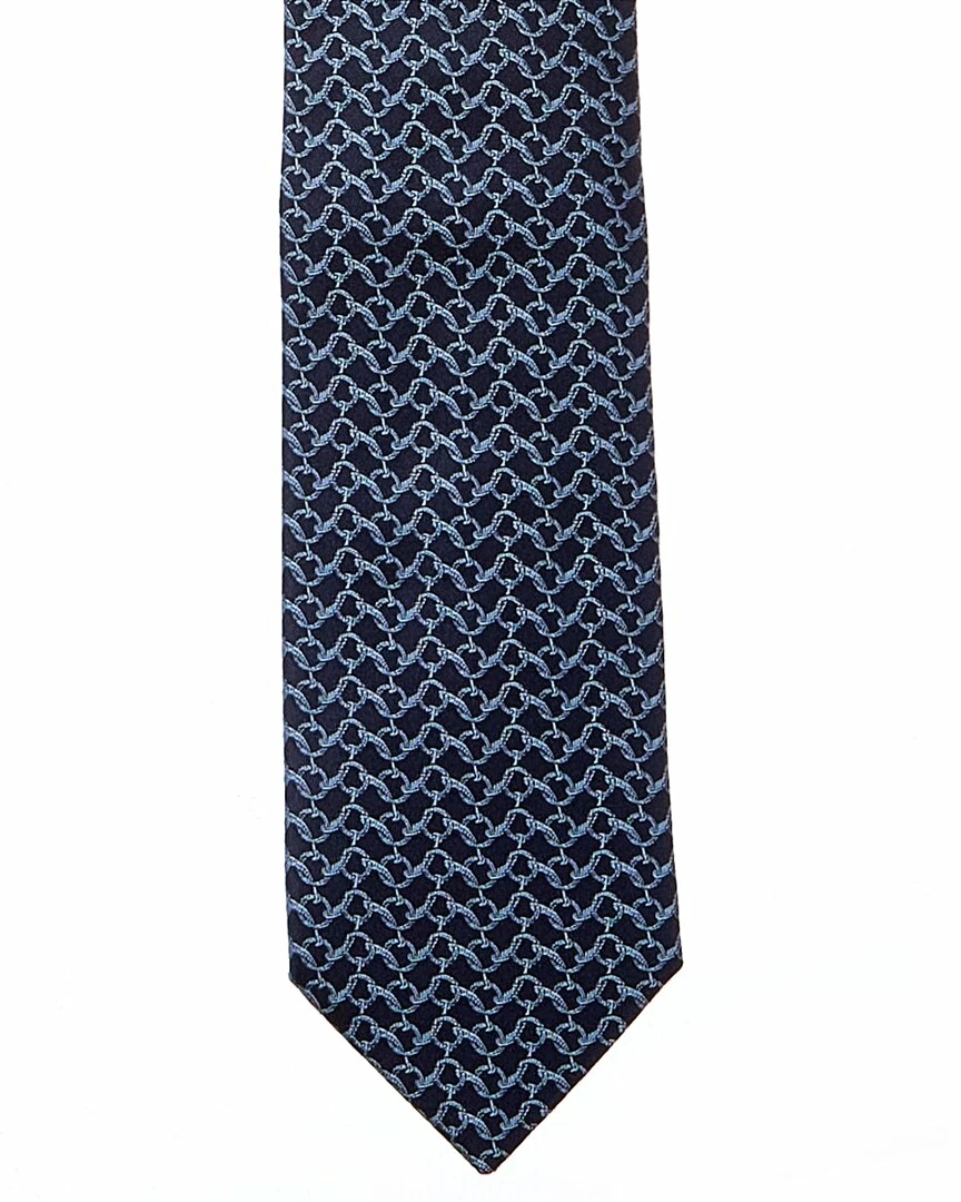 Hermès Interlock Silk Tie, Size OS (Authentic Pre-Owned) Women Scarves & Wraps