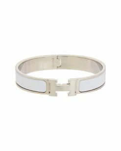 Hermès Palladium Clic Clac Bangle (Authentic Pre-Owned) Women Bracelets