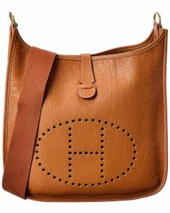 Hermès Brown Clemence Leather Evelyne I GM (Authentic Pre-Owned) Women Shoulder Bags