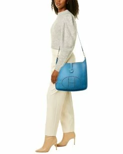 Hermès Blue Jean Clemence Leather Evelyne I GM (Authentic Pre-Owned) Women Crossbody Bags 11 Hermès Blue Jean Clemence Leather Evelyne I GM (Authentic Pre-Owned) Women Crossbody Bags -Hermès Shop 1111786374 RLLZ 5