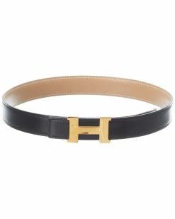 Hermès Leather Constance H Belt (Authentic Pre-Owned) Women Belts