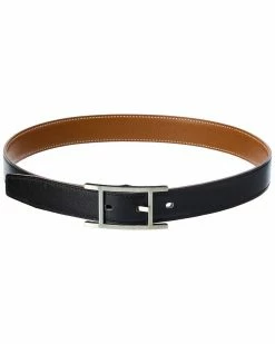 Hermès Palladium Reversible H Belt, Size 75 (Authentic Pre-Owned) Women Belts