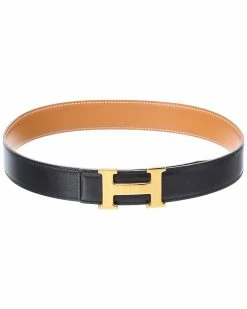 Hermès H Leather Belt, Size 70 (Authentic Pre-Owned) Women Belts