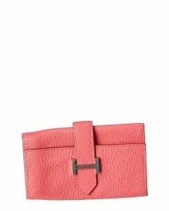 Hermès Pink Chevre Mysore Bearn Multicles 4 Key Holder (Authentic Pre-Owned) Women Wallets & Card Cases