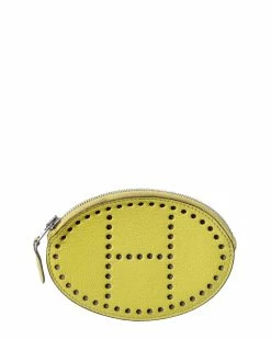 Hermès Yellow Calfskin Leather Evelyne Coin Purse (Authentic Pre-Owned) Women Wallets & Card Cases